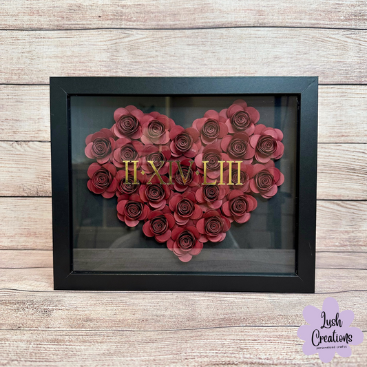 Roman Numeral Heart Flower Box